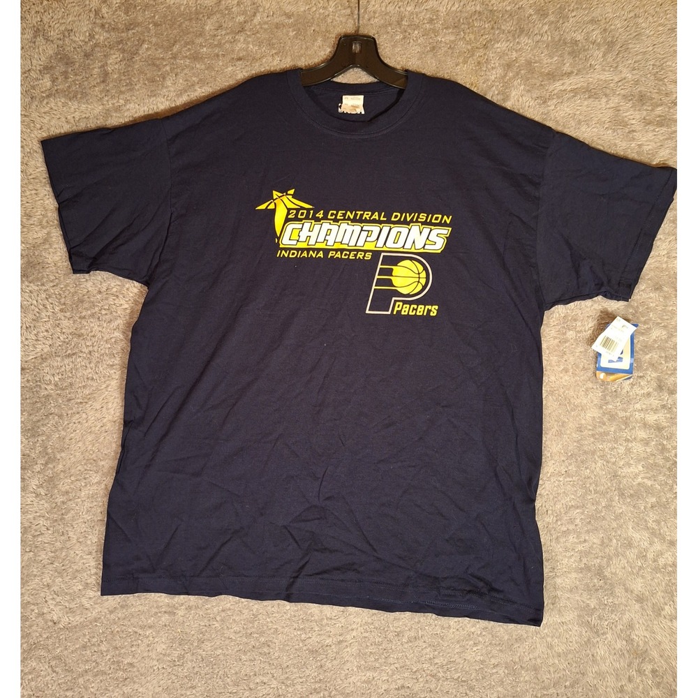 NBA Indiana Pacers 2014 Central Division Champions Shirt Mens 2XL Navy Blue NWT